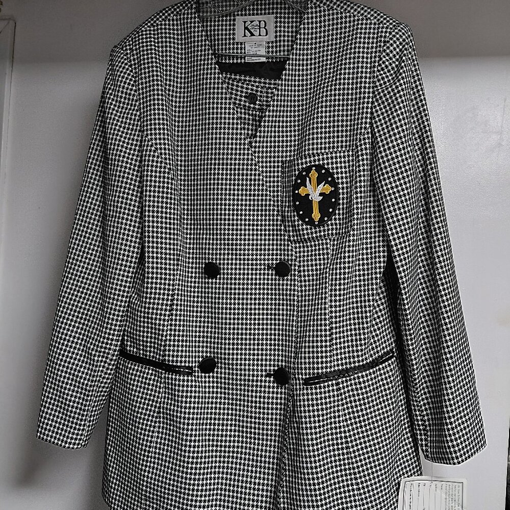 Katherine Bishop Vintage 1990's Blazer & Skirt 2 Piece Skirt Suit Size 16